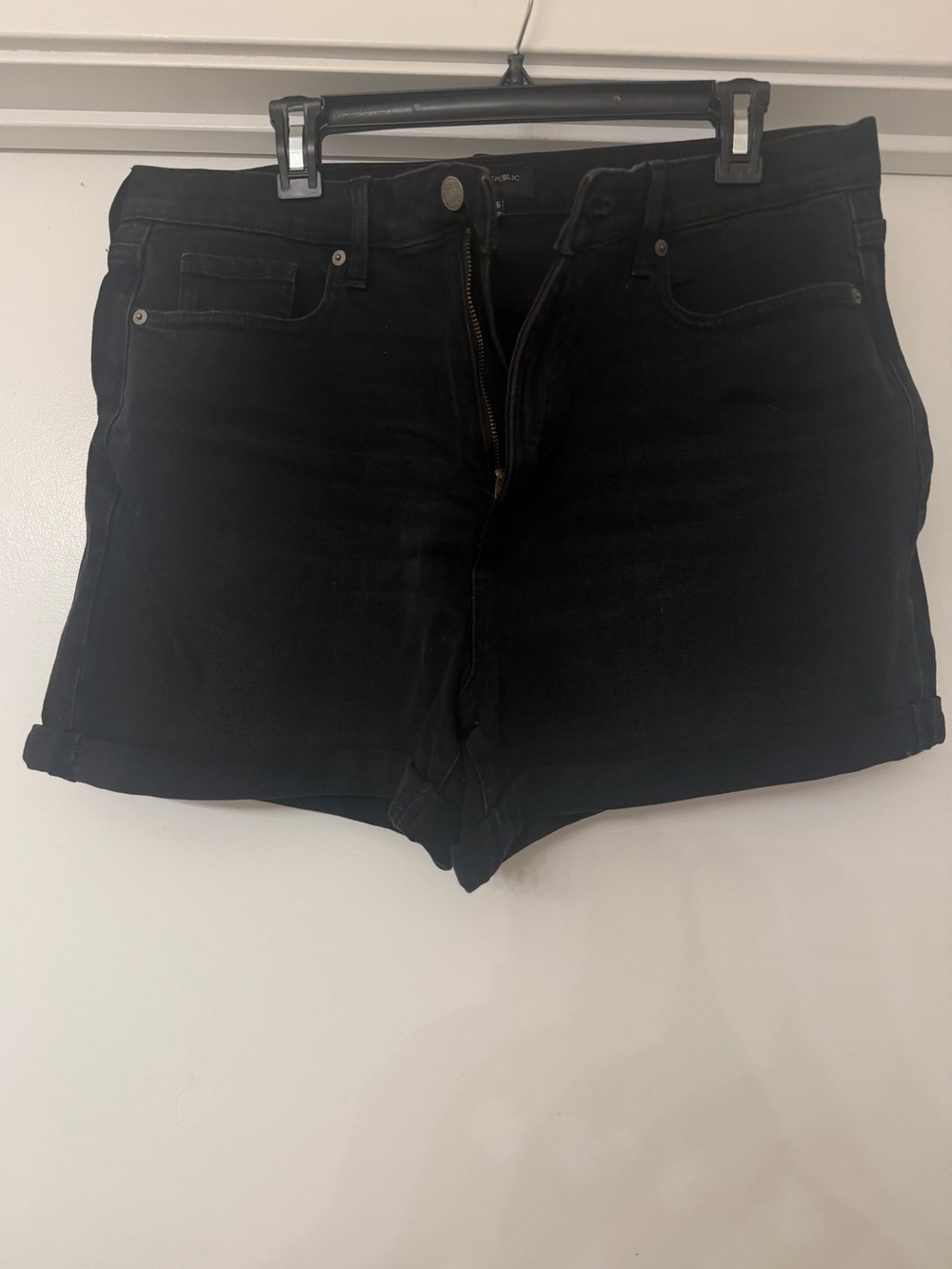 Black High-Rise Denim Shorts - Women